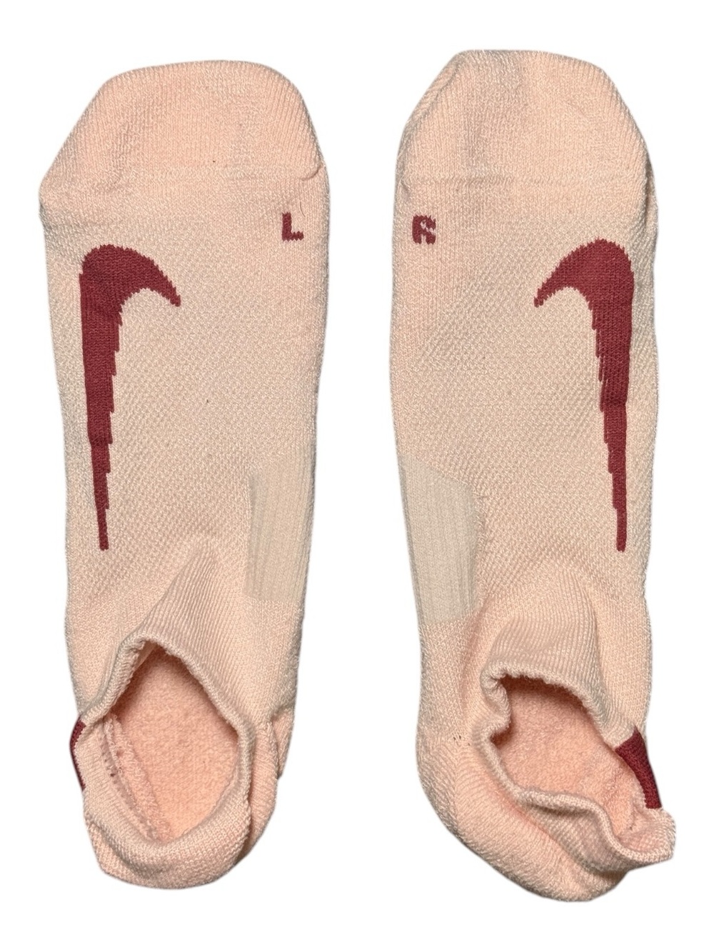 Nike Multiplier Running No-Show Socks Peach Maroon Size L